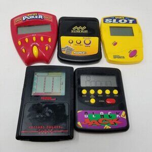 Vintage Electronic Handheld Game Bundle - Blackjack Poker Slots PARTS ONLY